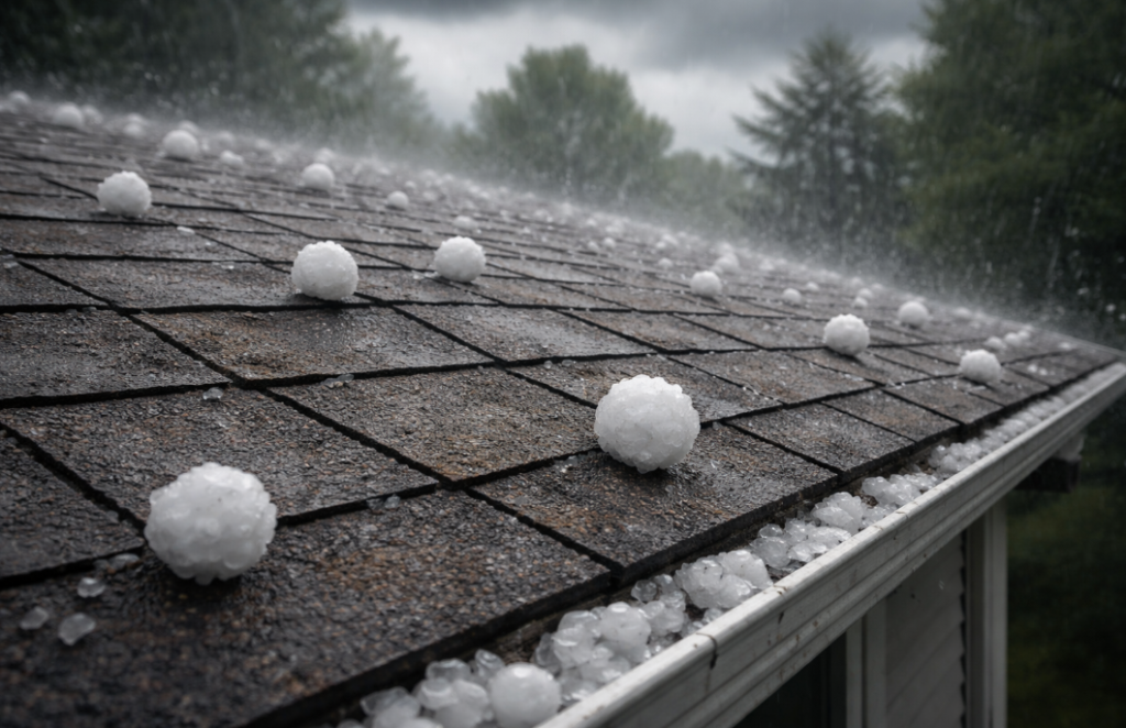 hail damage old roof