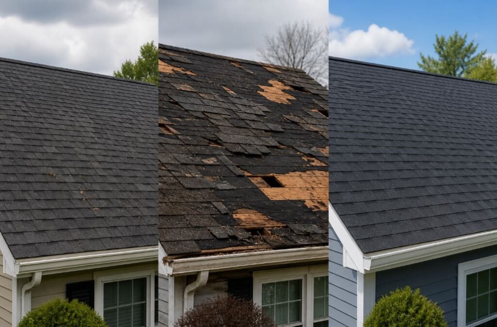 how much damage requires a new roof