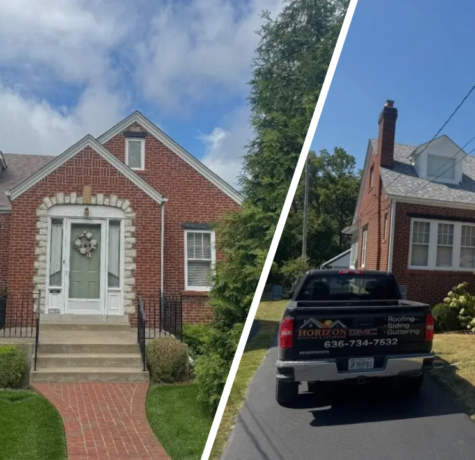 roof replacement before and after