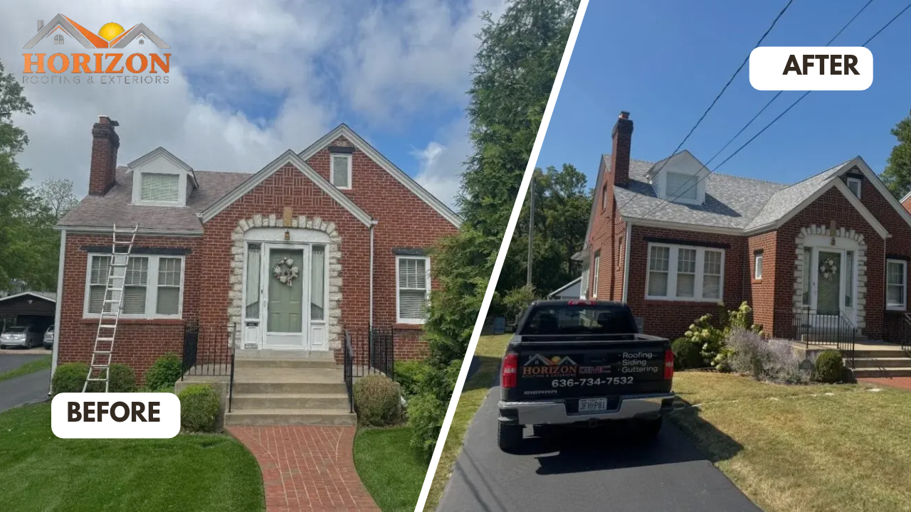 roof replacement before and after